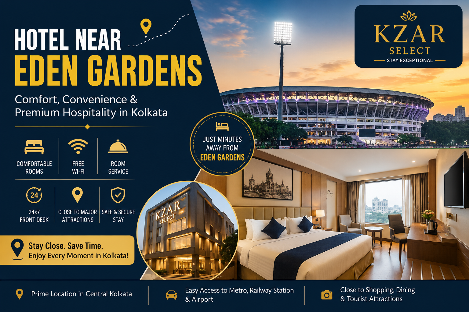 Hotel near Eden Gardens